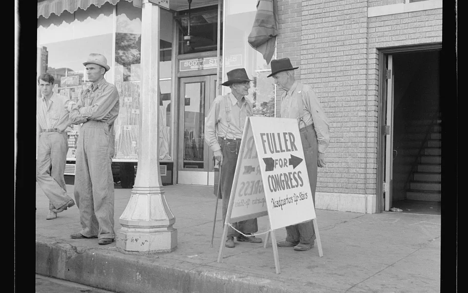Fayetteville, Arkansas town square in 1938.