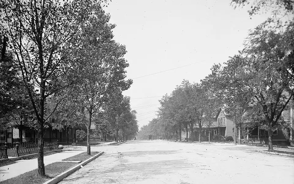 Historic view along Fifth Avenue near Deery Street in Knoxville, Tennessee.