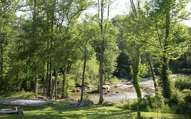 Glendale Shoals Preserve along Lawson’s Fork Creek in Spartanburg, South Carolina.